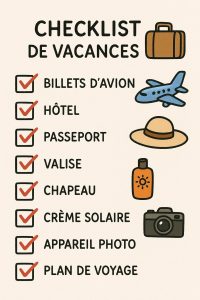 Les check-lists de bagages